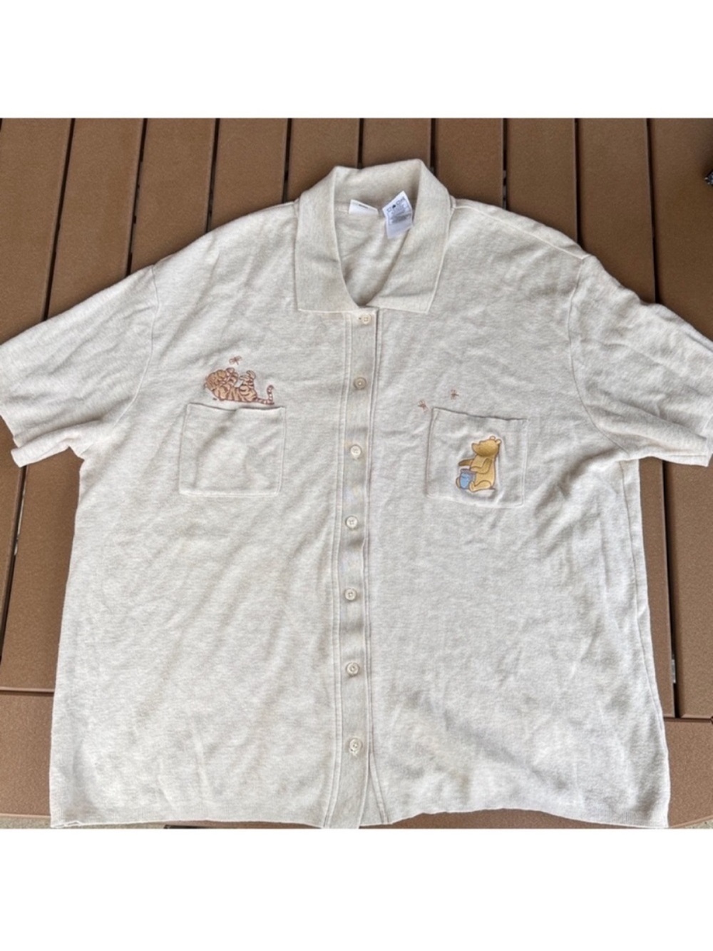 Disney Store Embroidered Winnie the Pooh Knit Polo Cardigan XXL